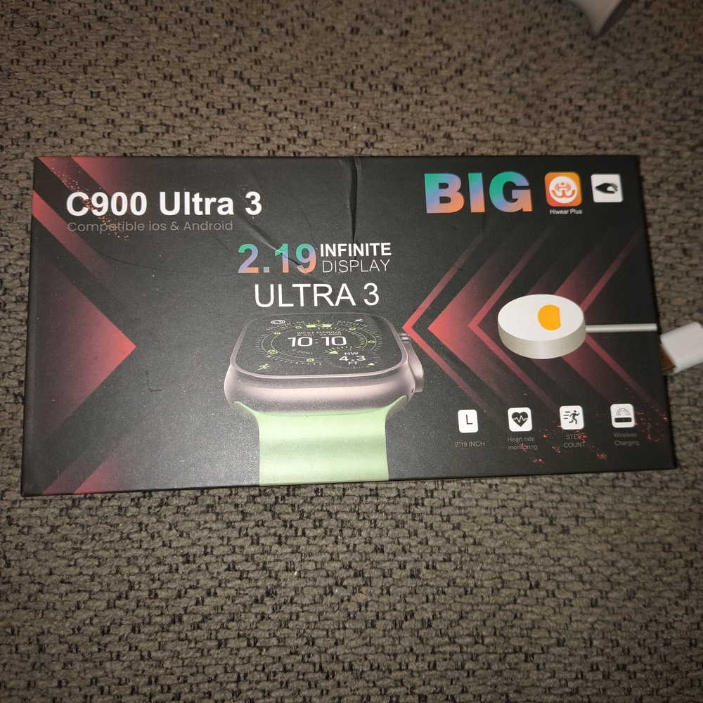 C900 Ultra 3 Smartwatch with Orange Band